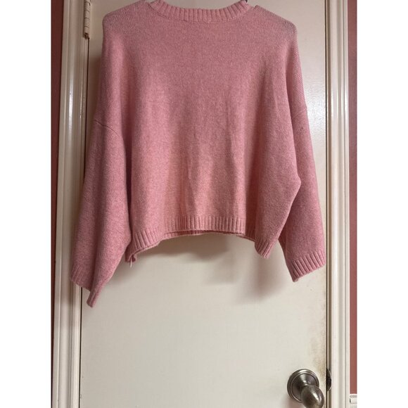 Jack By BB Dakota Peach Beige Cable Knit Medium Boxy Sweater Womens Pullover M M - Picture 4 of 6